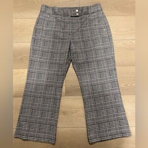 Michael Kors Black and White Sparkly Cropped Houndstooth Pants
